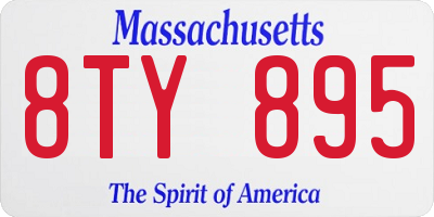 MA license plate 8TY895