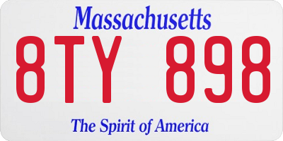 MA license plate 8TY898