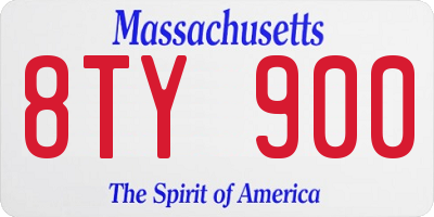 MA license plate 8TY900