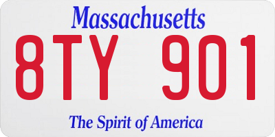 MA license plate 8TY901