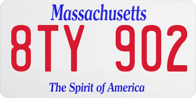 MA license plate 8TY902