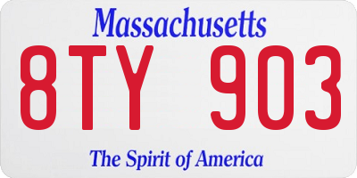 MA license plate 8TY903