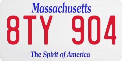 MA license plate 8TY904