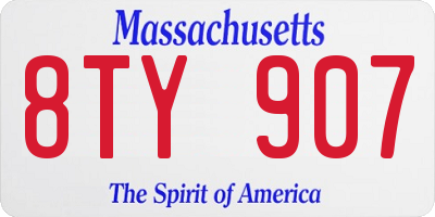 MA license plate 8TY907