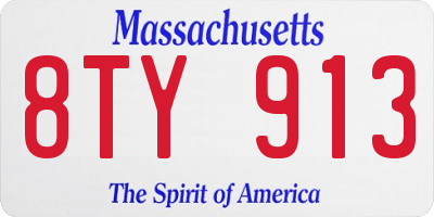 MA license plate 8TY913