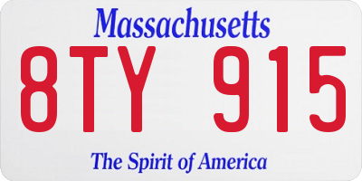 MA license plate 8TY915