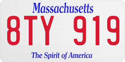 MA license plate 8TY919