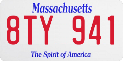 MA license plate 8TY941