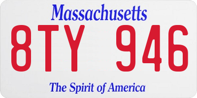 MA license plate 8TY946