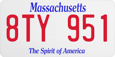MA license plate 8TY951