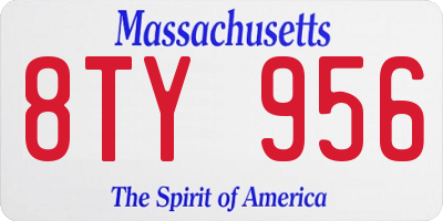MA license plate 8TY956
