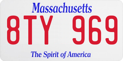 MA license plate 8TY969