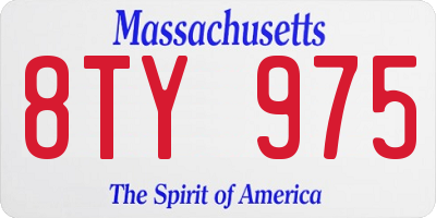 MA license plate 8TY975