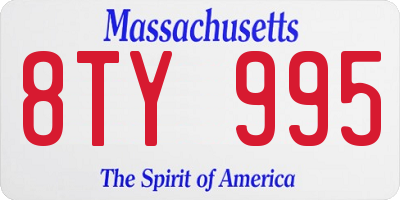 MA license plate 8TY995