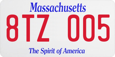 MA license plate 8TZ005