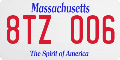 MA license plate 8TZ006