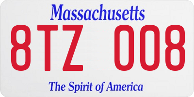MA license plate 8TZ008
