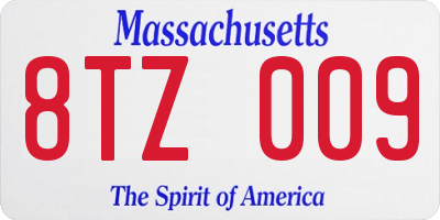 MA license plate 8TZ009