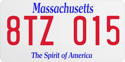 MA license plate 8TZ015