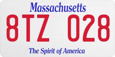 MA license plate 8TZ028