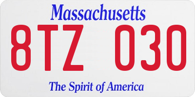 MA license plate 8TZ030