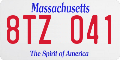 MA license plate 8TZ041