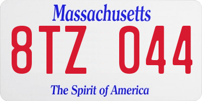 MA license plate 8TZ044