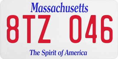 MA license plate 8TZ046
