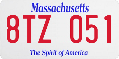 MA license plate 8TZ051