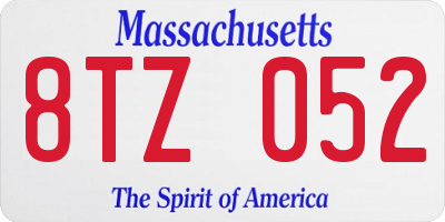 MA license plate 8TZ052
