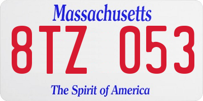 MA license plate 8TZ053
