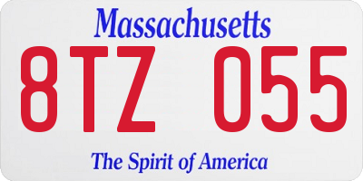 MA license plate 8TZ055