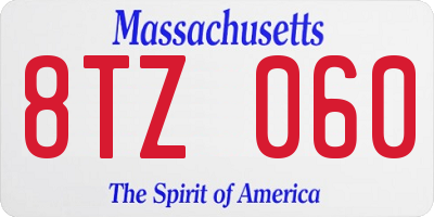 MA license plate 8TZ060