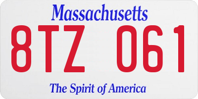 MA license plate 8TZ061