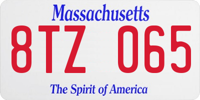 MA license plate 8TZ065