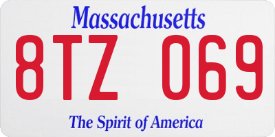 MA license plate 8TZ069
