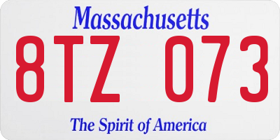 MA license plate 8TZ073