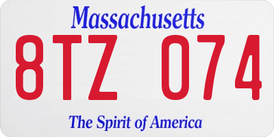 MA license plate 8TZ074