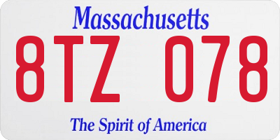 MA license plate 8TZ078