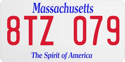 MA license plate 8TZ079