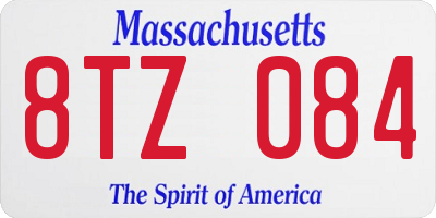 MA license plate 8TZ084