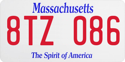 MA license plate 8TZ086