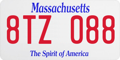 MA license plate 8TZ088