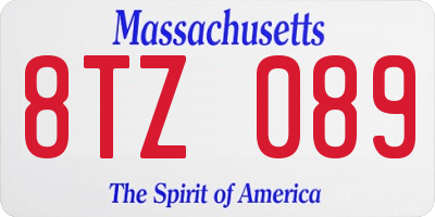 MA license plate 8TZ089
