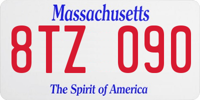 MA license plate 8TZ090