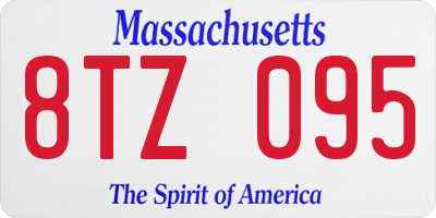MA license plate 8TZ095