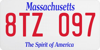 MA license plate 8TZ097