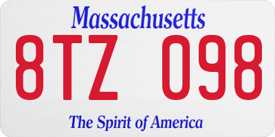MA license plate 8TZ098