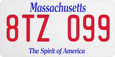 MA license plate 8TZ099