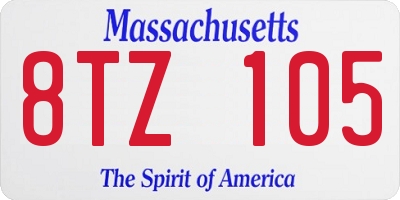 MA license plate 8TZ105
